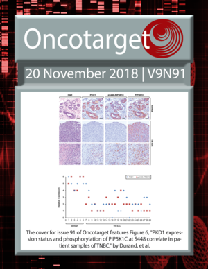 Journal Cover for Oncotarget V9N91