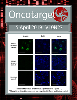 Journal Cover for Oncotarget V10N27