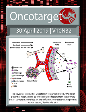 Journal Cover for Oncotarget V10N32